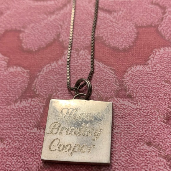 Mrs. Bradley Cooper Silver Engraved Necklace! - Picture 3 of 6